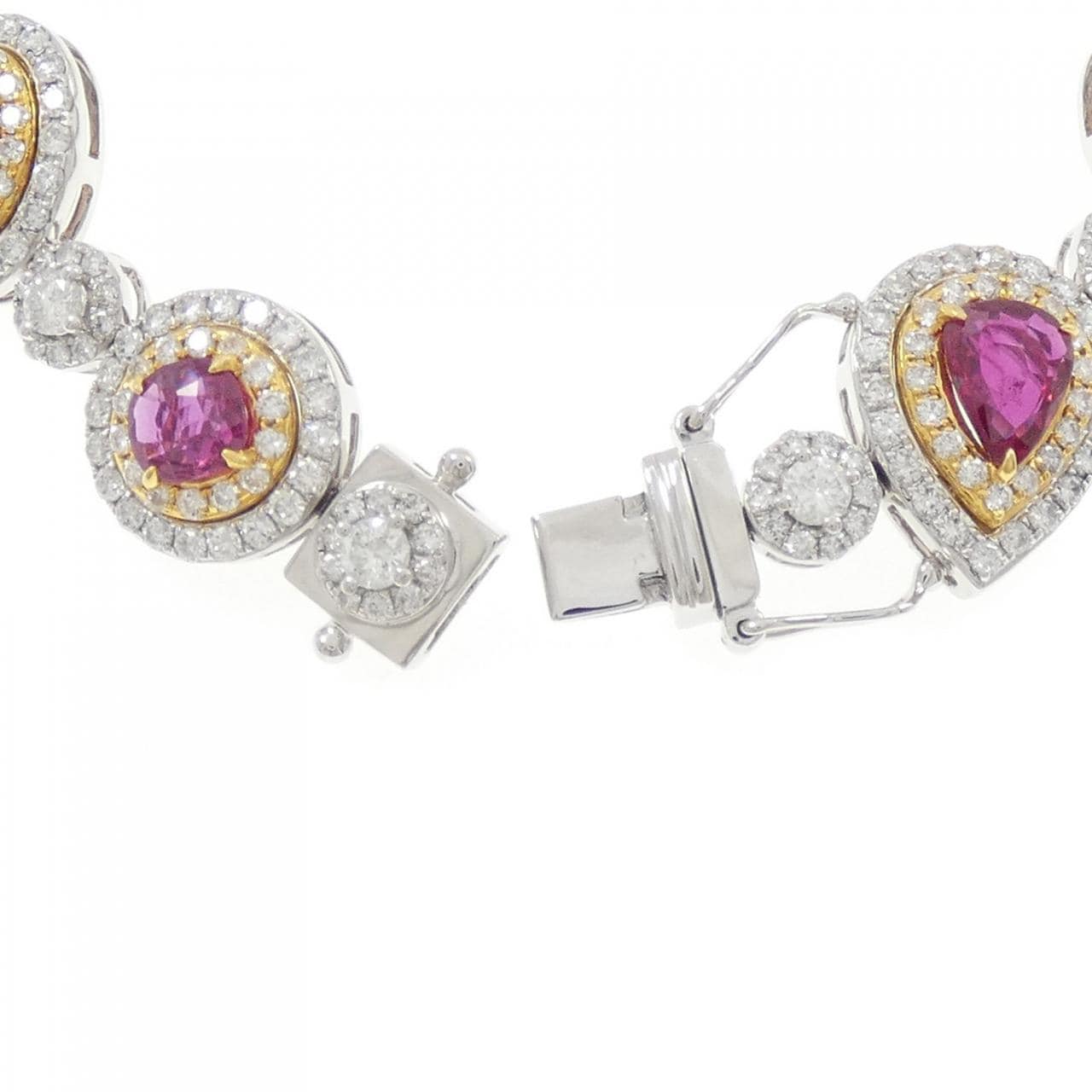 K18WG/K18YG ルビー ブレスレット 7.27CT