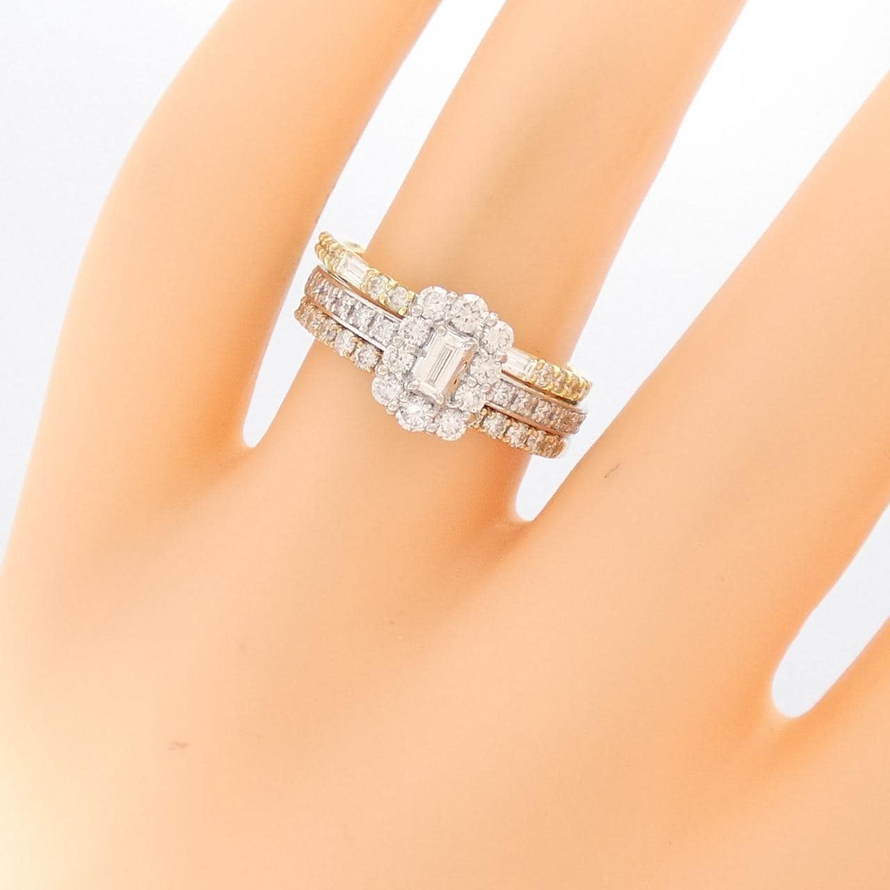 [新品] PT900/K18YG/K18PG鑽石戒指 0.50CT