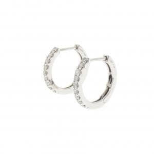 【新品】PT900 フープ ダイヤモンド ピアス 0.30CT