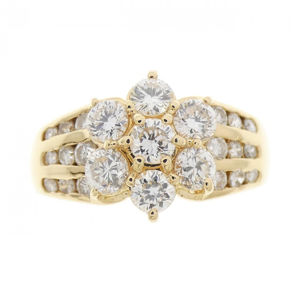 K18YG フラワー ダイヤモンド リング 1.00CT