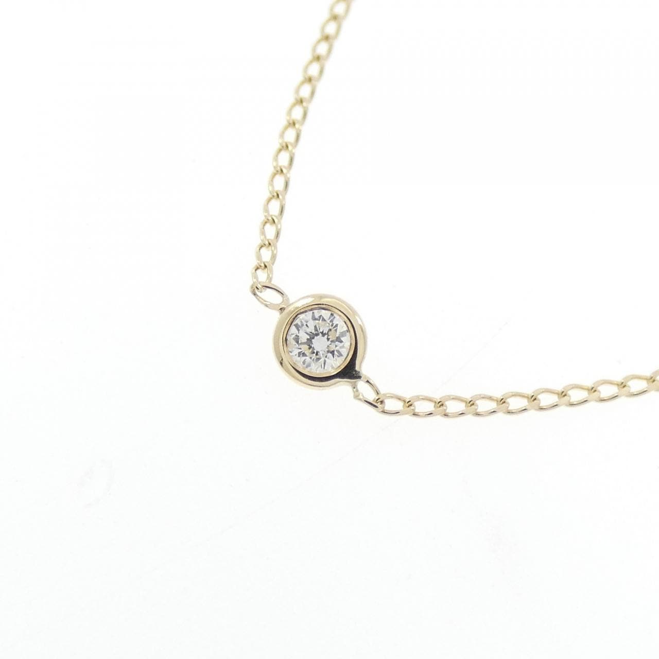 K10YG ソリティア ダイヤモンド ネックレス