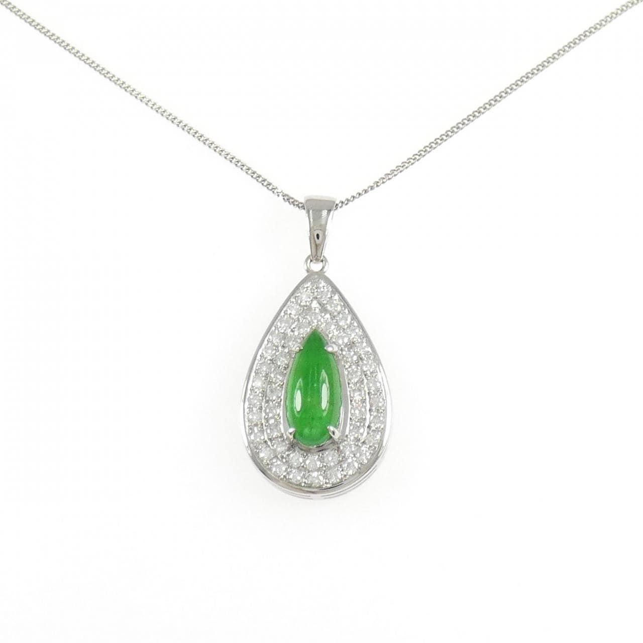 PT900/PT850 ヒスイ ネックレス 2.03CT