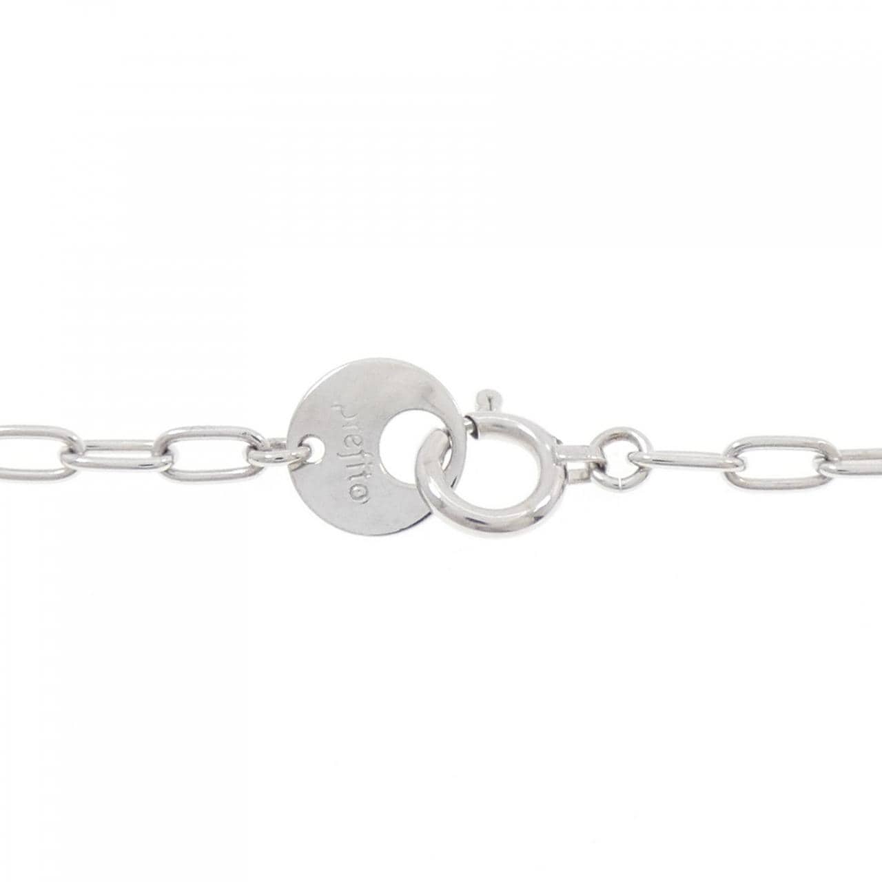 K18WG ローズ カラーストーン ネックレス