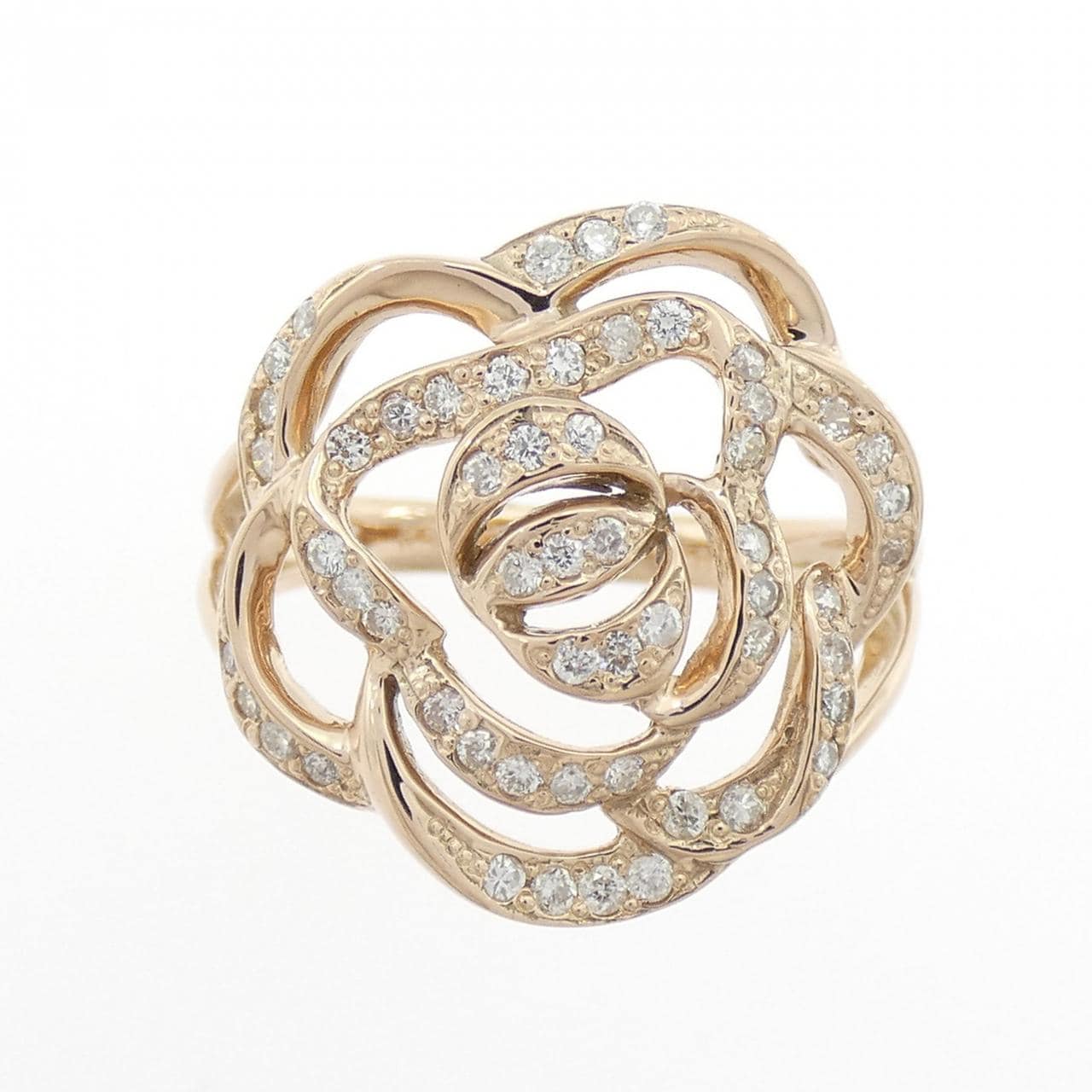 K18PG ローズ ダイヤモンド リング 0.30CT