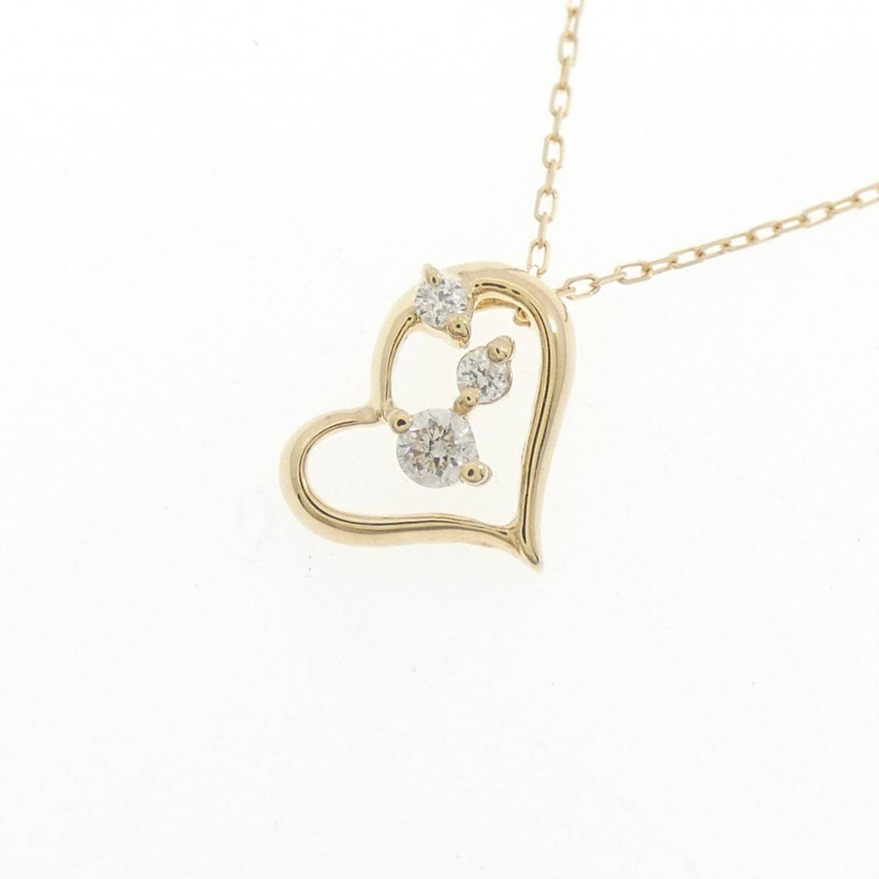[新品] K18YG 心形鑽石項鍊 0.05CT