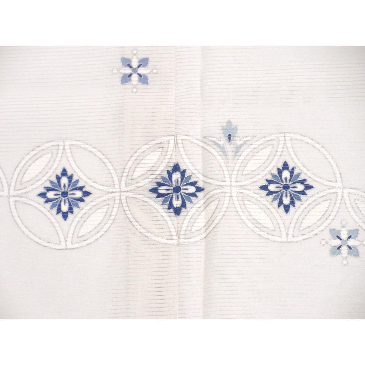 【新品】単衣　駒絽訪問着　友禅銀彩加工