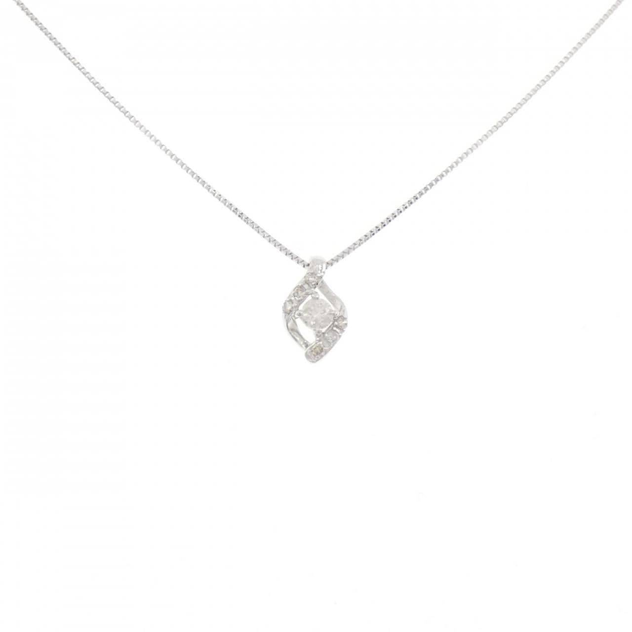 K18WG ダイヤモンド ネックレス 0.12CT