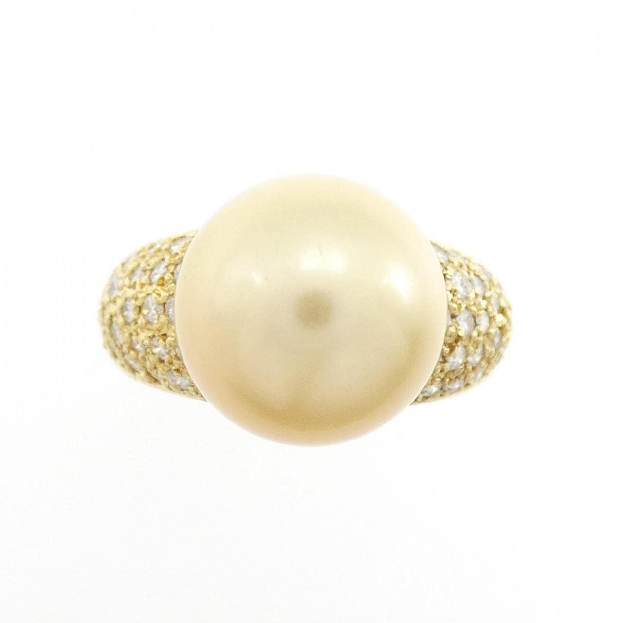 K18YG 白蝶パール リング 12.4mm