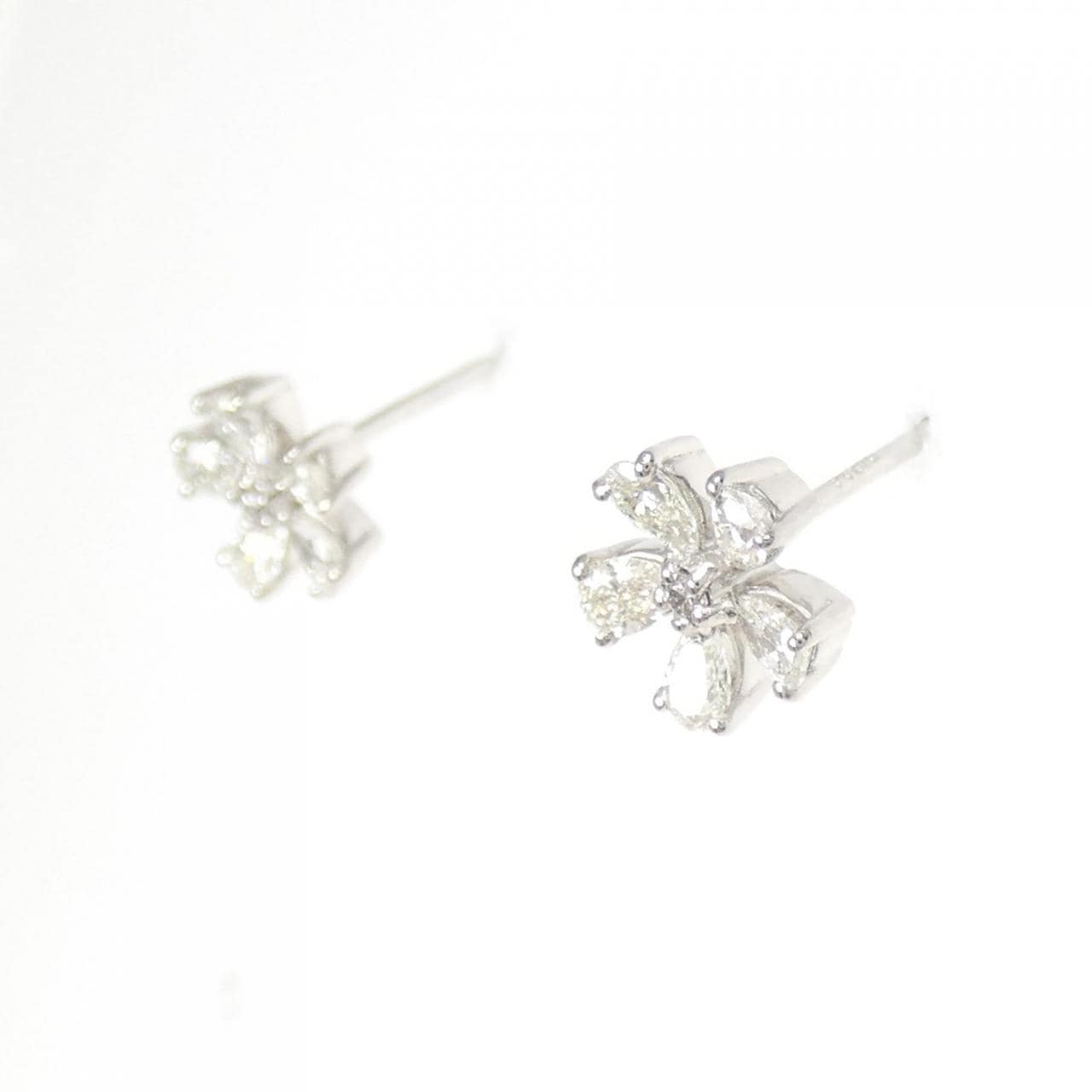 PT900 フラワー ダイヤモンド ピアス 0.50CT