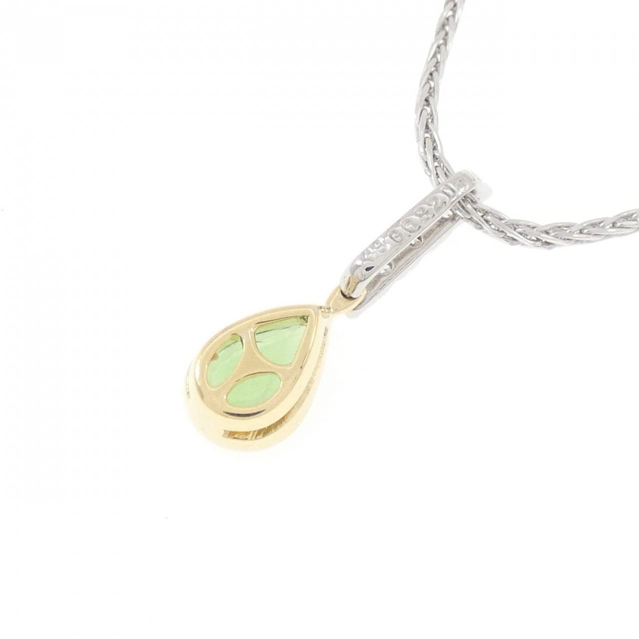 K18WG/K18YG グリーンガーネット ネックレス 0.82CT