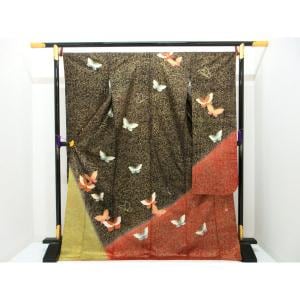 振袖　友禅金彩加工　刺繍入りボカシ染