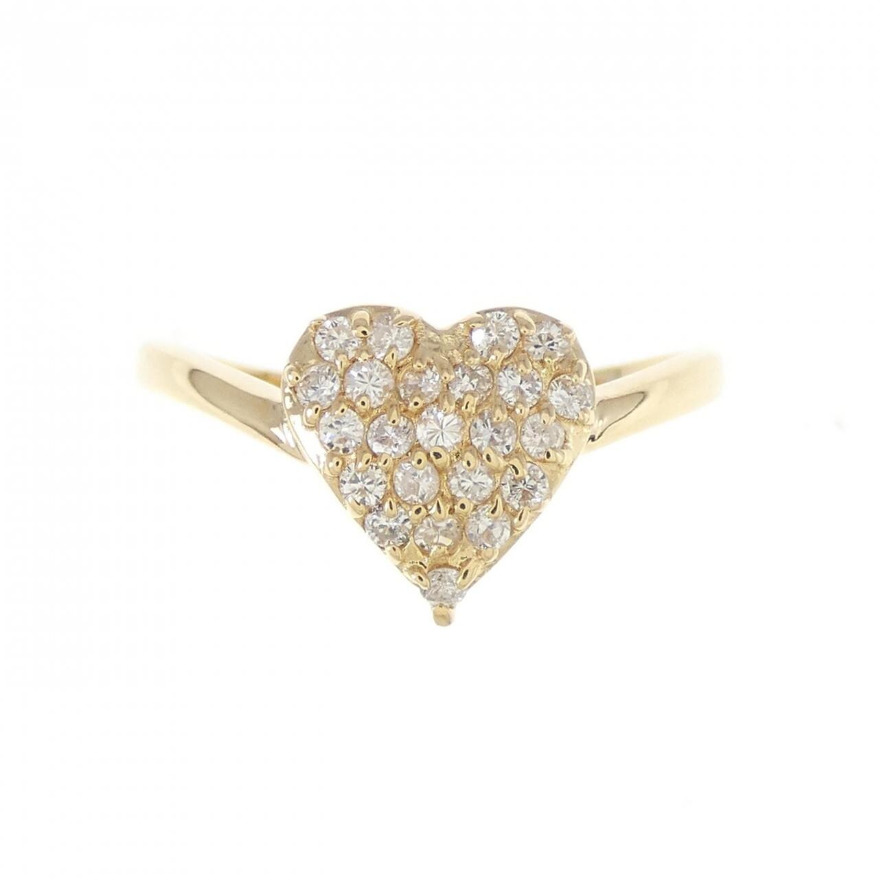 K18YG heart Diamond ring 0.22CT