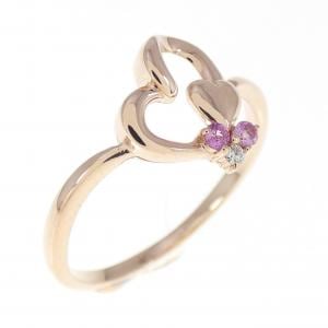 K10PG ハート サファイヤ リング 0.03CT