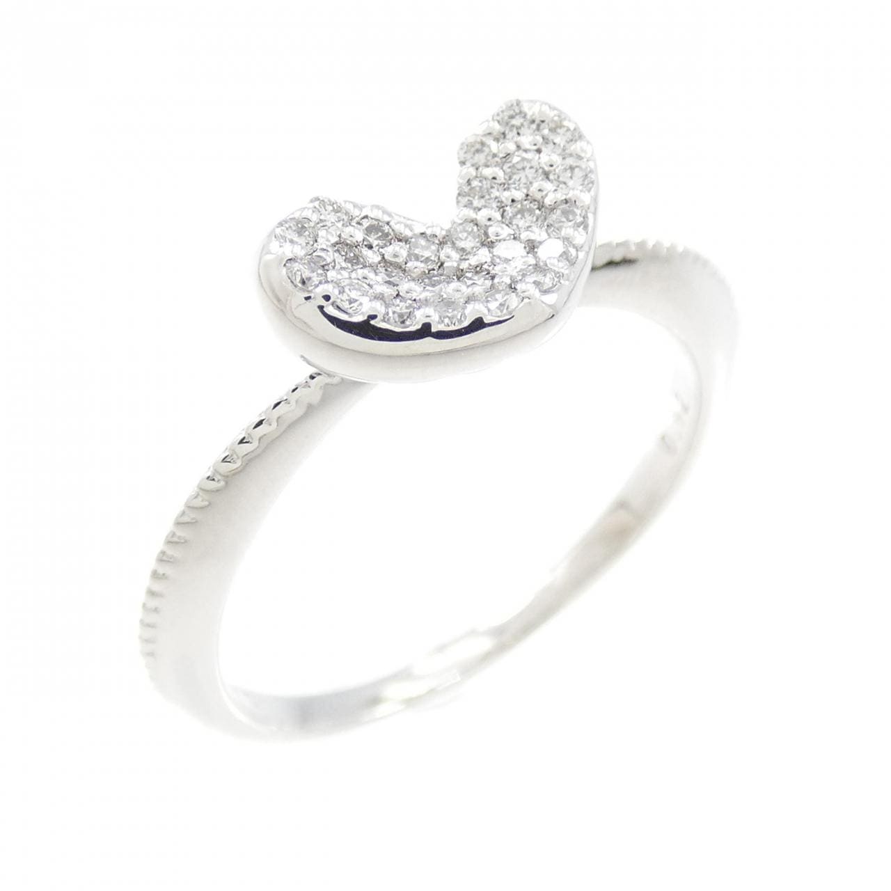 K18WG heart Diamond ring 0.12CT