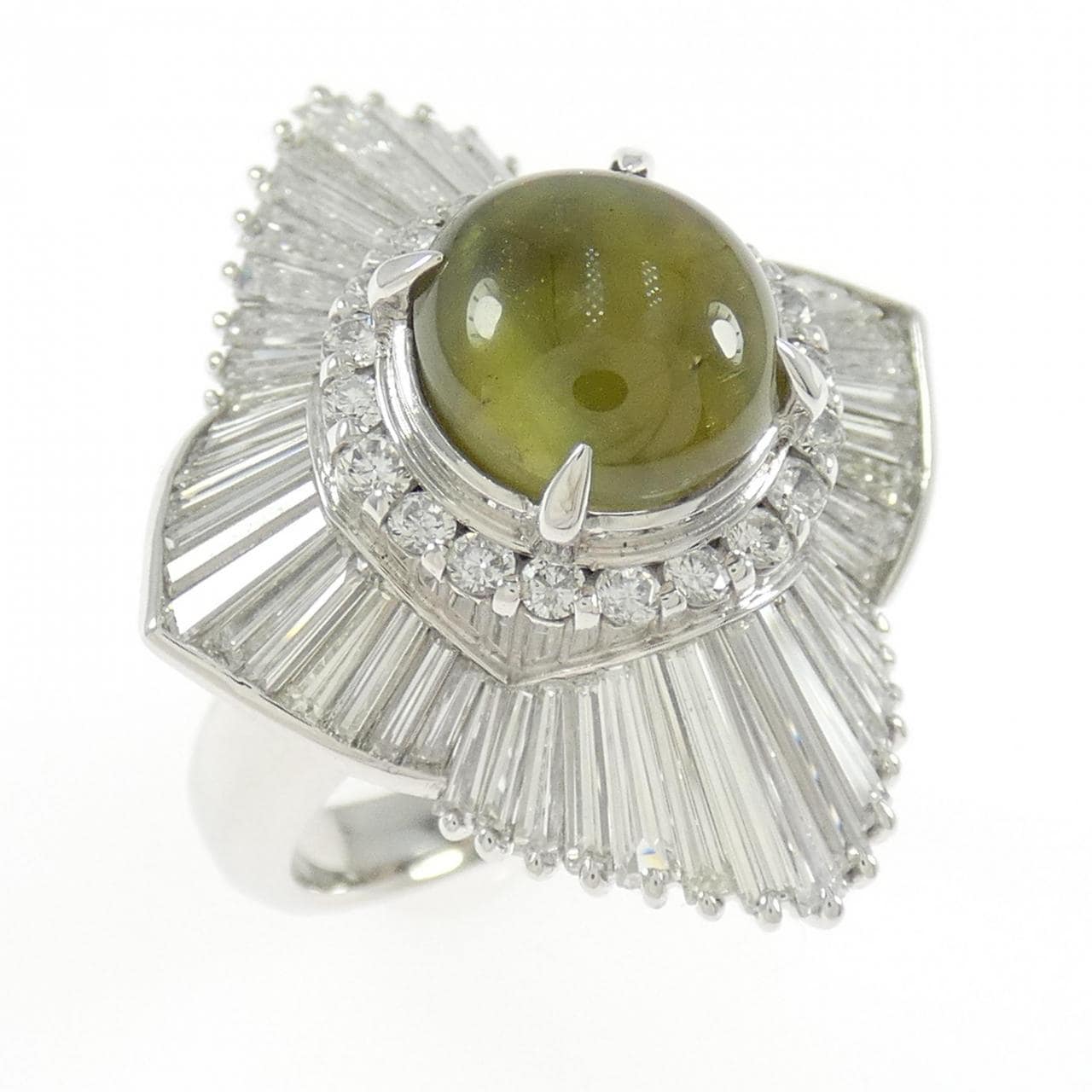 PT900 クリソベリルキャッツアイ リング 6.29CT