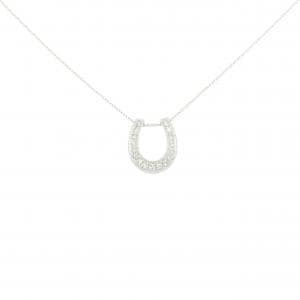 K18WG ホースシュー ダイヤモンド ネックレス 0.28CT