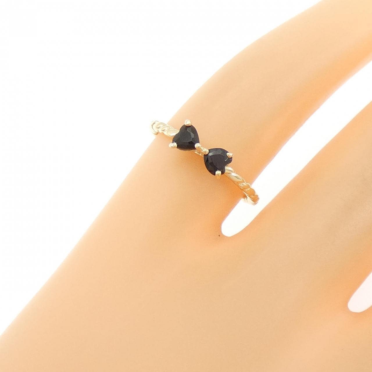 ノジェス リボン オニキス ピンキーリング