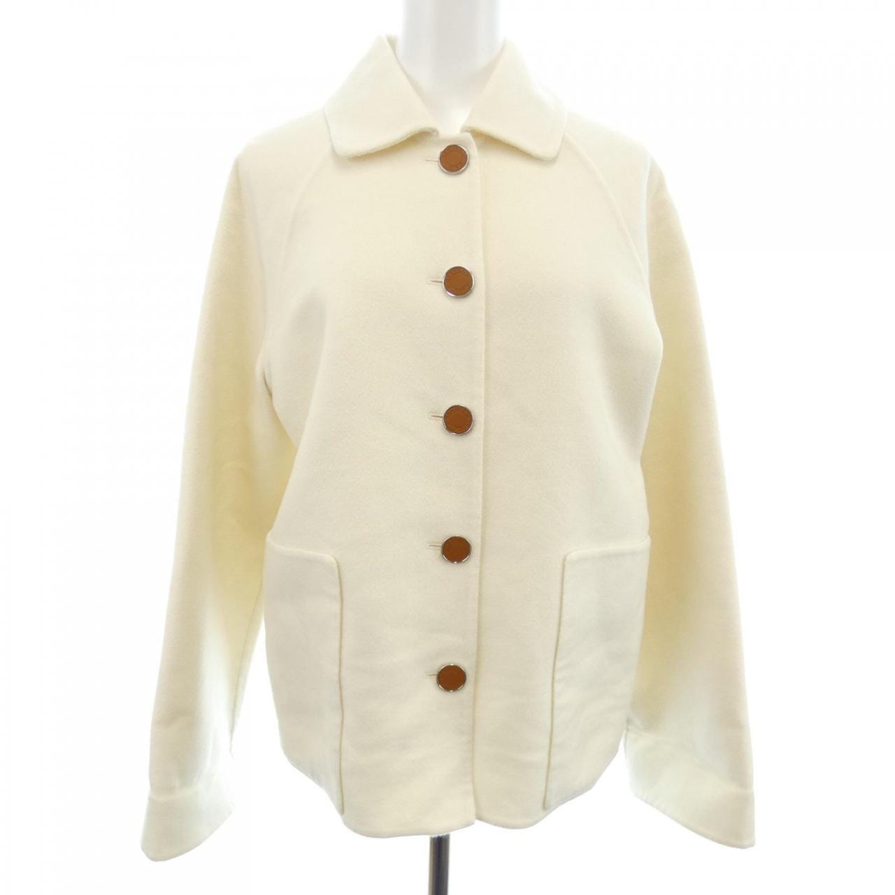 エルメス HERMES ダブルフェイス クルードセル ラムスキンボタン 4E0102DA コート