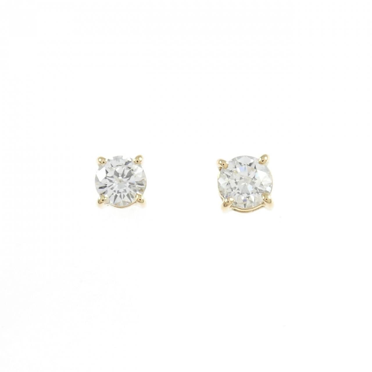 K18YG ソリティア ダイヤモンド ピアス 0.52CT