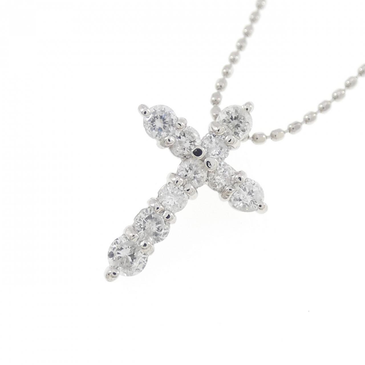 PT900/PT850 クロス ダイヤモンド ネックレス 0.30CT