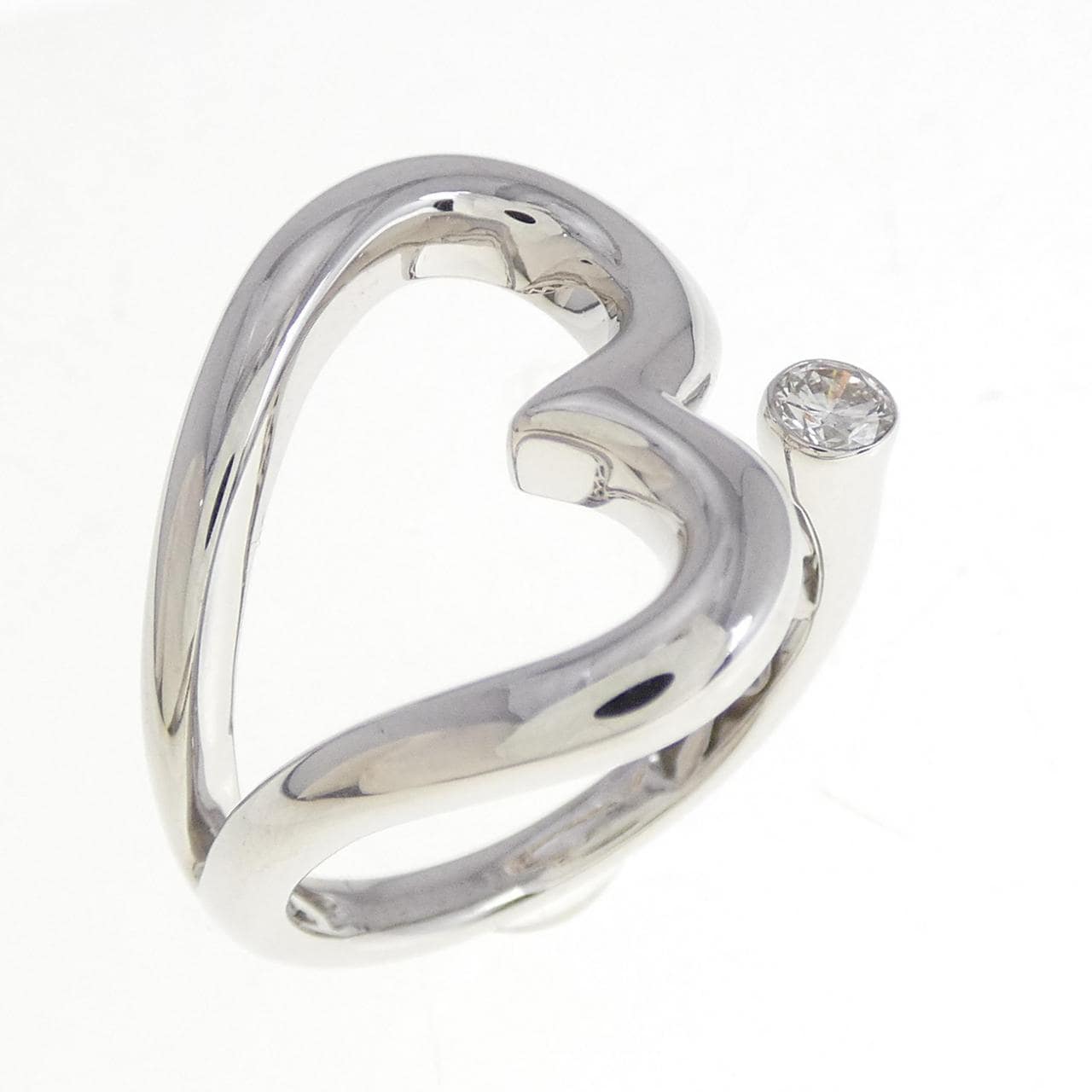 K18WG heart Diamond ring 0.17CT