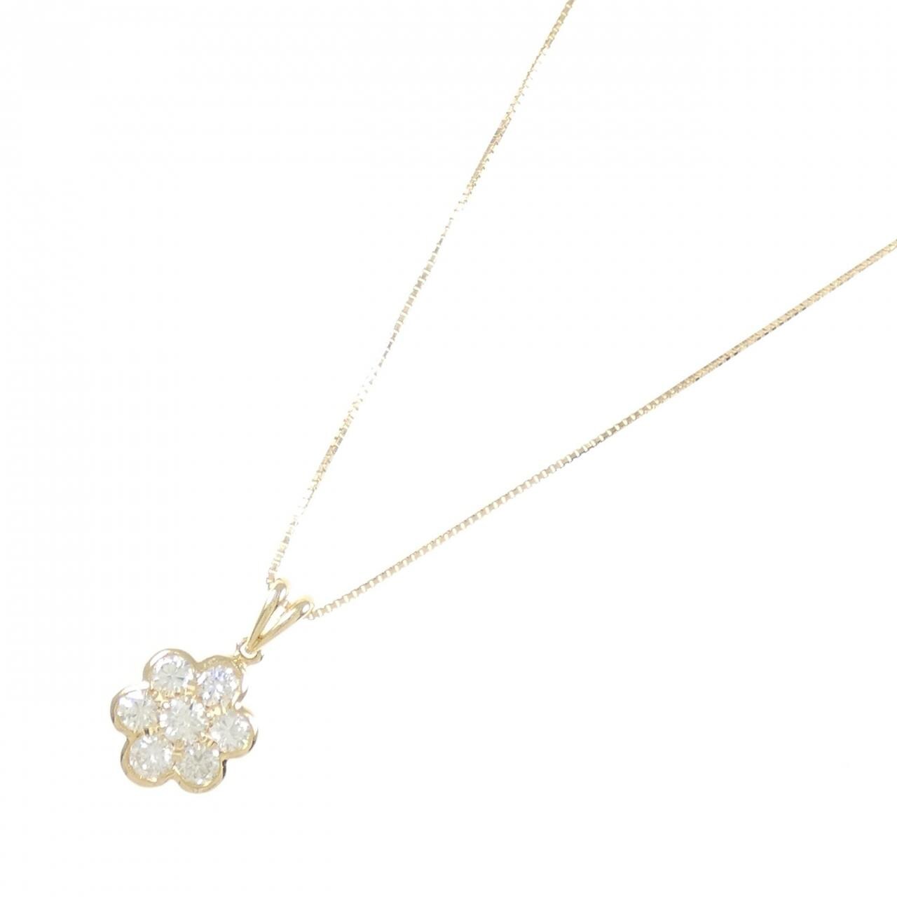 K18YG フラワー ダイヤモンド ネックレス 1.00CT