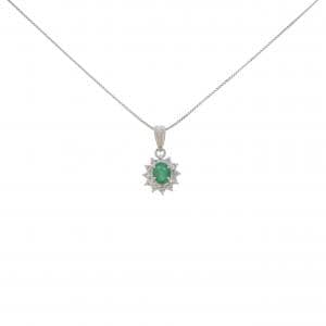 PT900/PT850 エメラルド ネックレス 0.23CT