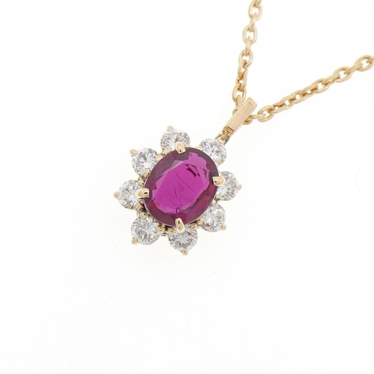 K18YG ルビー ネックレス 0.68CT