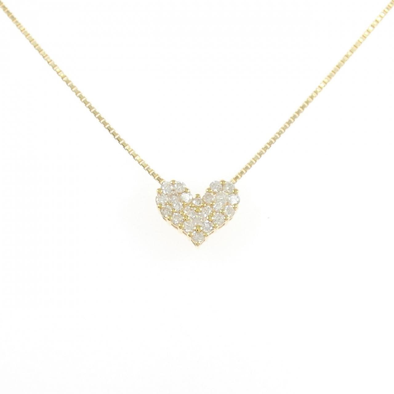 K18YG ハート ダイヤモンド ネックレス 0.25CT