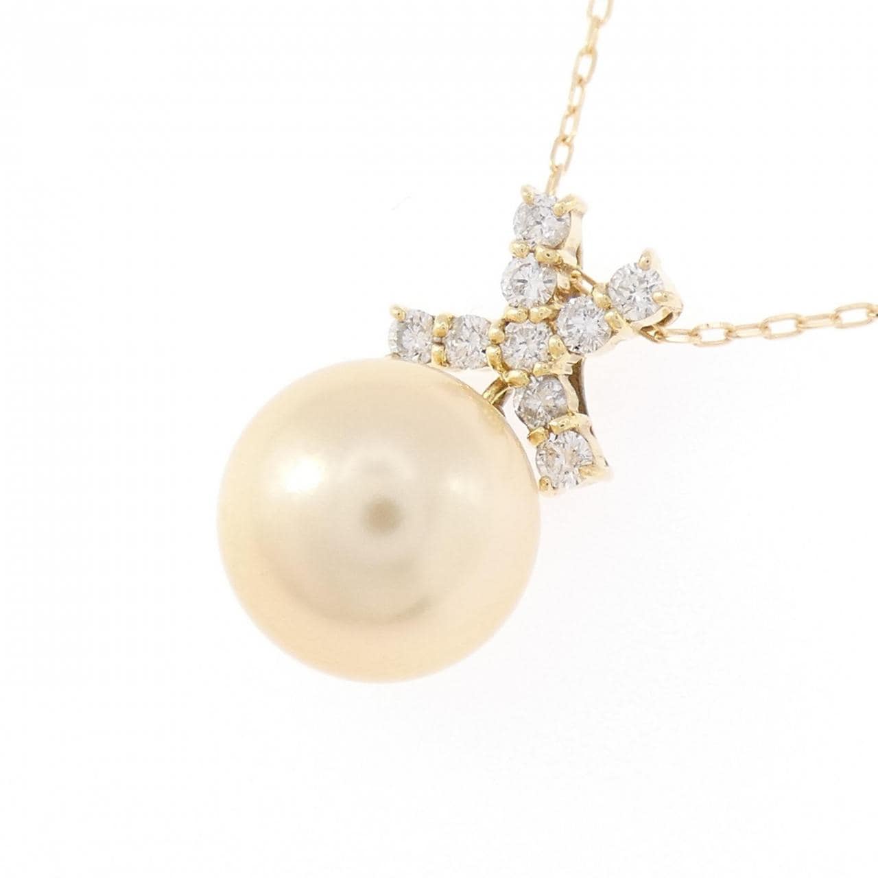 K18YG 白蝶パール ネックレス 11.1mm