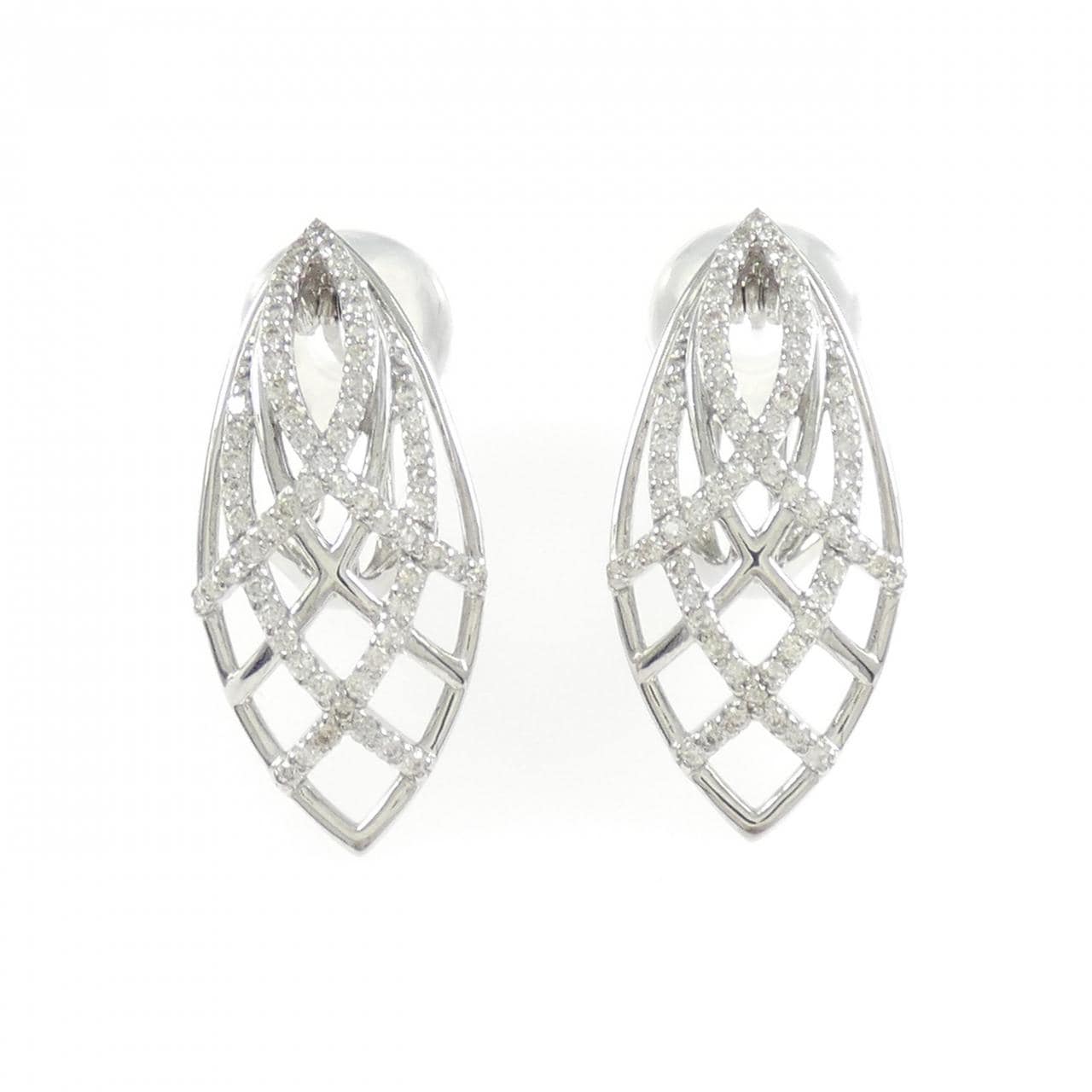 K18WG Diamond earrings/earrings 0.62CT