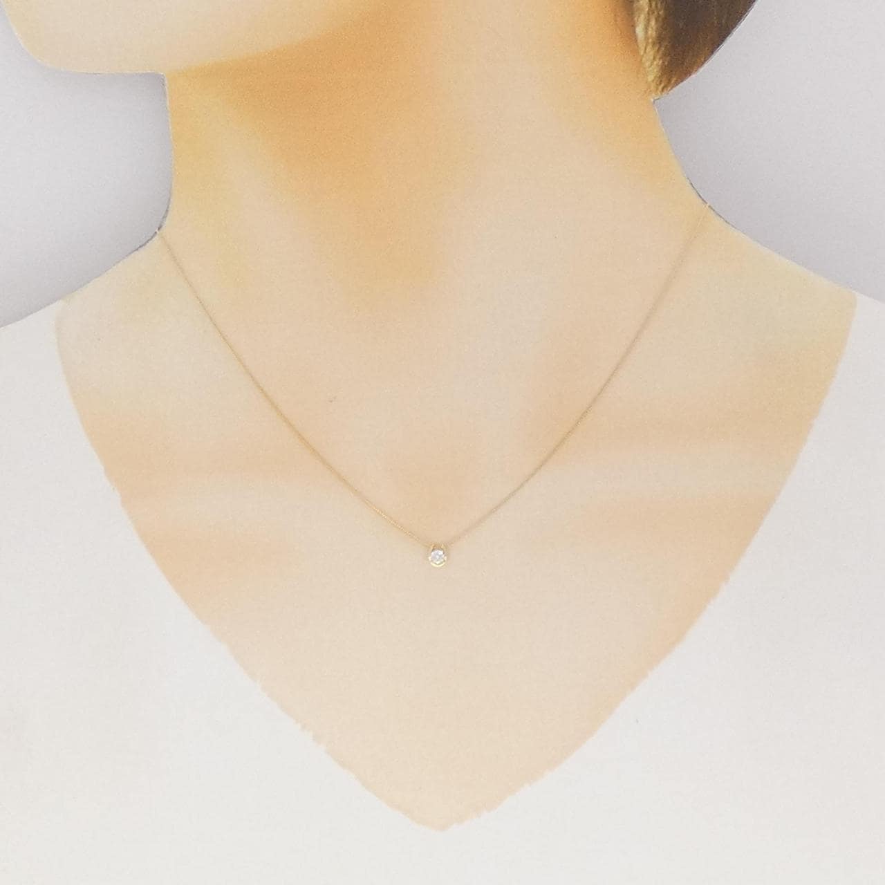 K18YG ダイヤモンド ネックレス 0.08CT