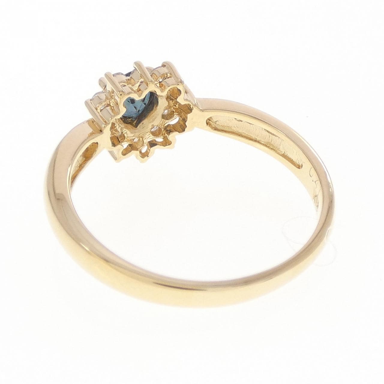 K18YG ハート サファイヤ リング 0.41CT