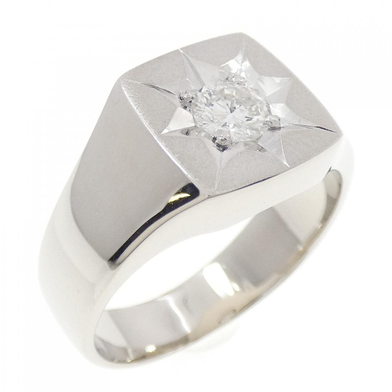 PT900 印台 ダイヤモンド リング 0.32CT