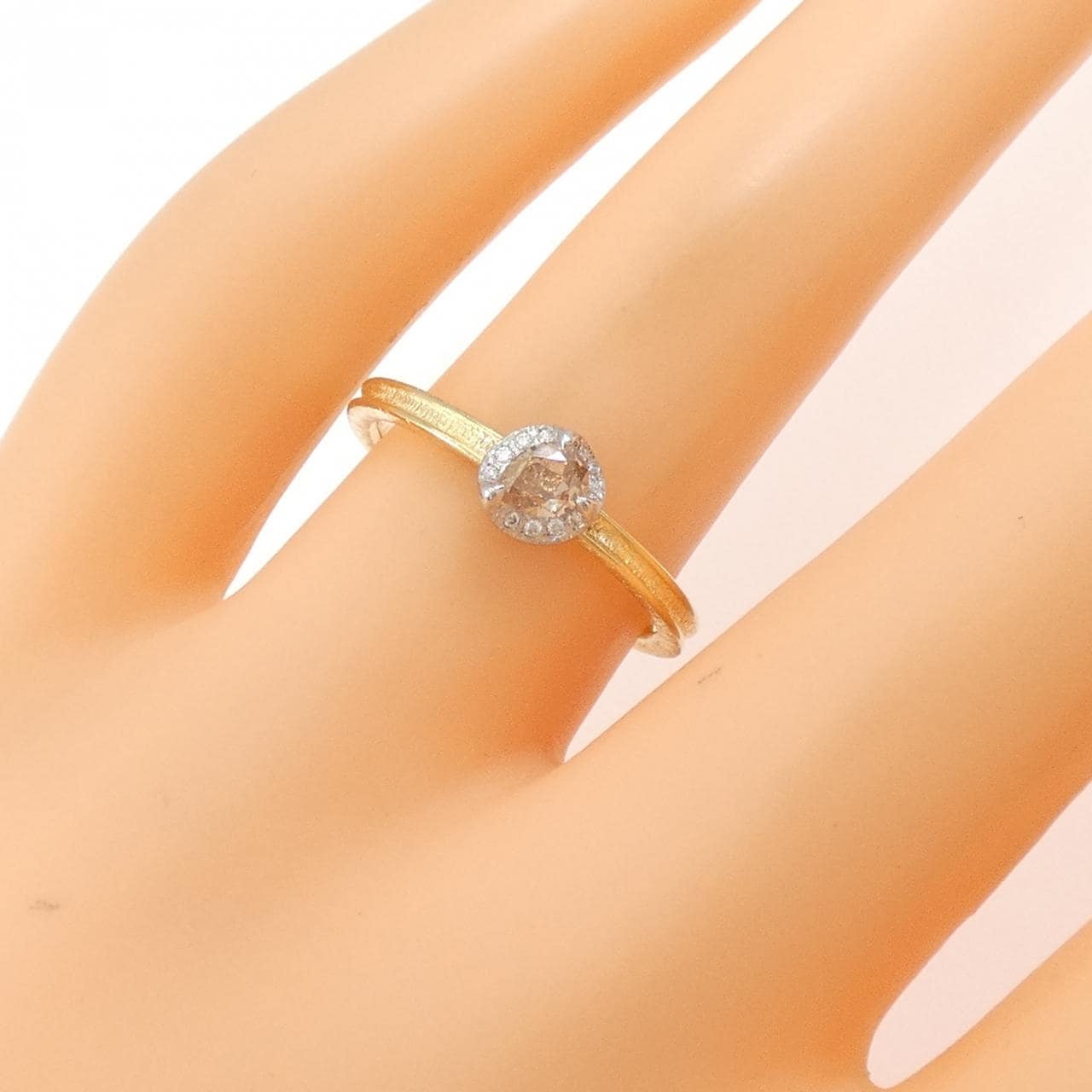 K18YG/PT950 ダイヤモンド リング 0.21CT
