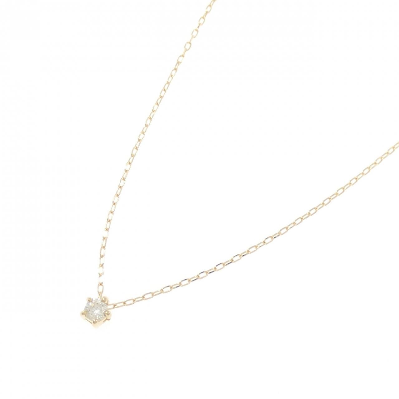 K18YG ソリティア ダイヤモンド ネックレス 0.11CT