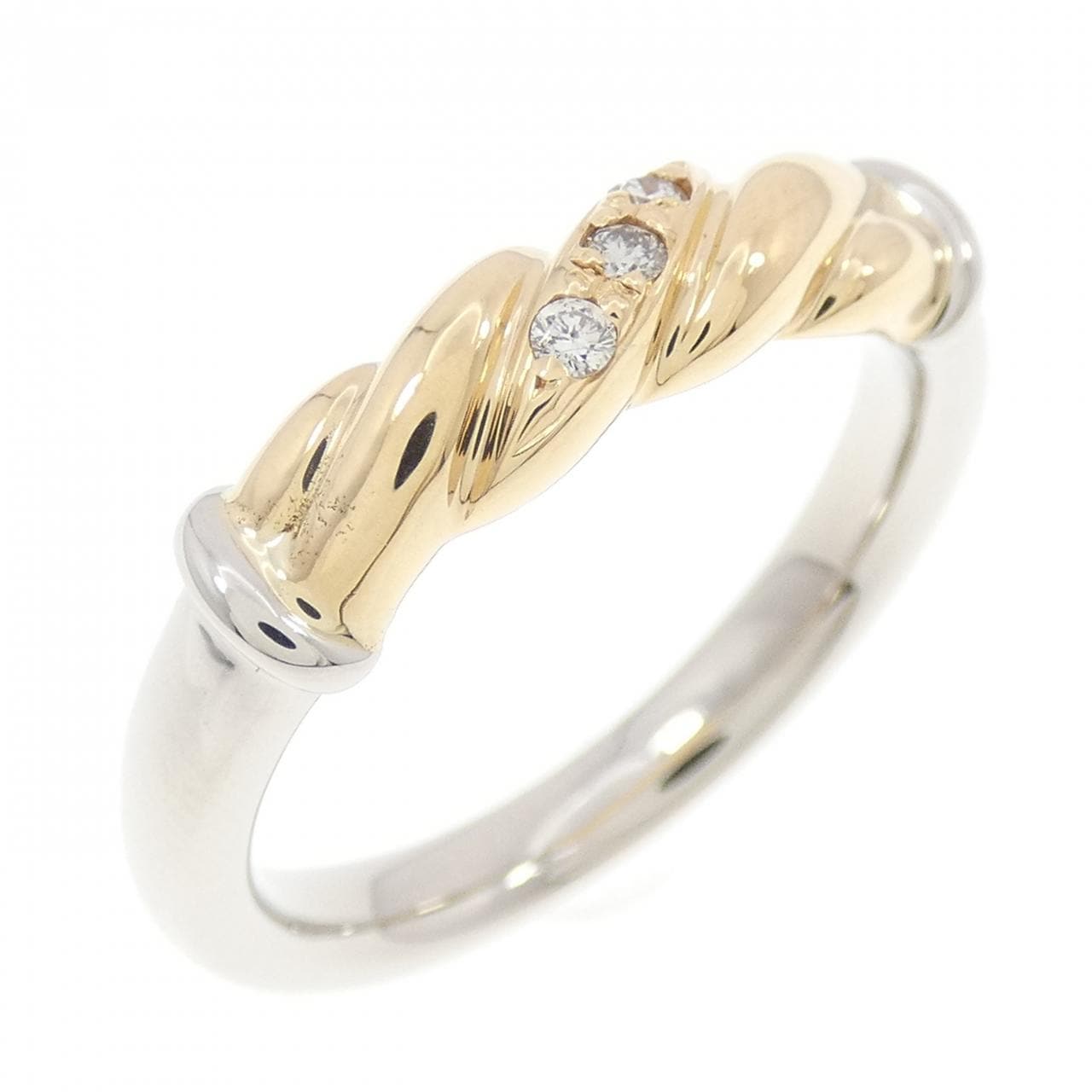 K18YG/PT900 ダイヤモンド リング 0.04CT
