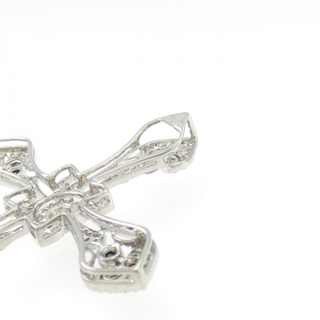 750WG/750BG クロス ダイヤモンド ペンダント 0.37CT