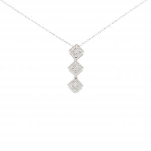 K18WG 2WAY ダイヤモンド ネックレス 0.35CT