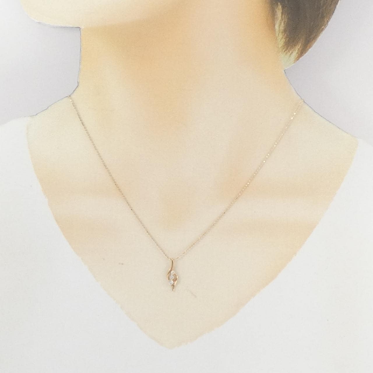 K10PG ダイヤモンド ネックレス 0.10CT