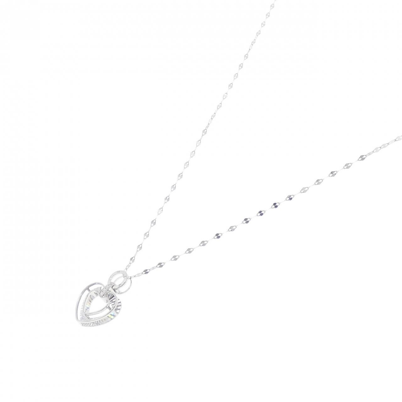 【新品】K18WG ハート ダイヤモンド ネックレス 0.01CT