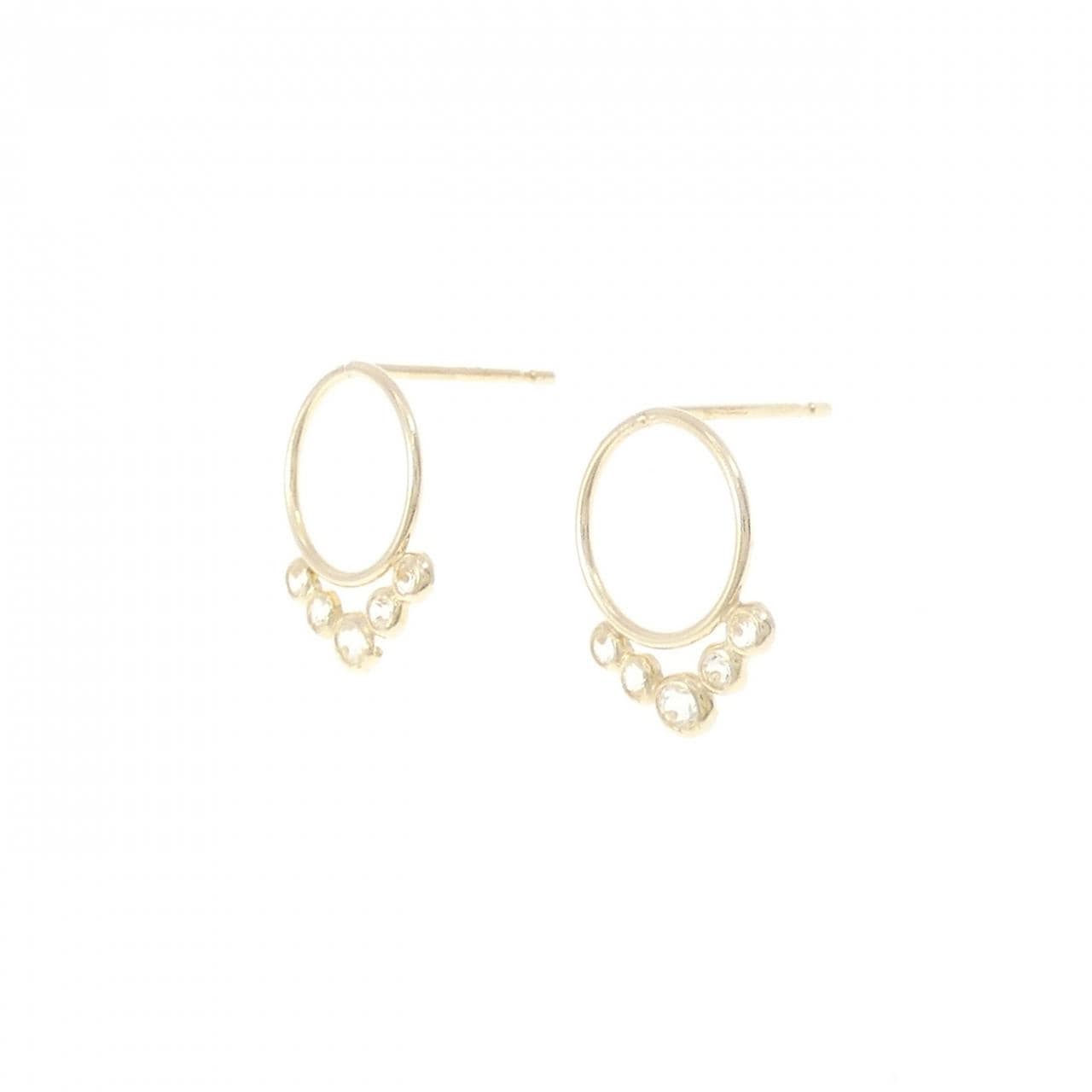 【新品】K10YG ホワイトトパーズ ピアス