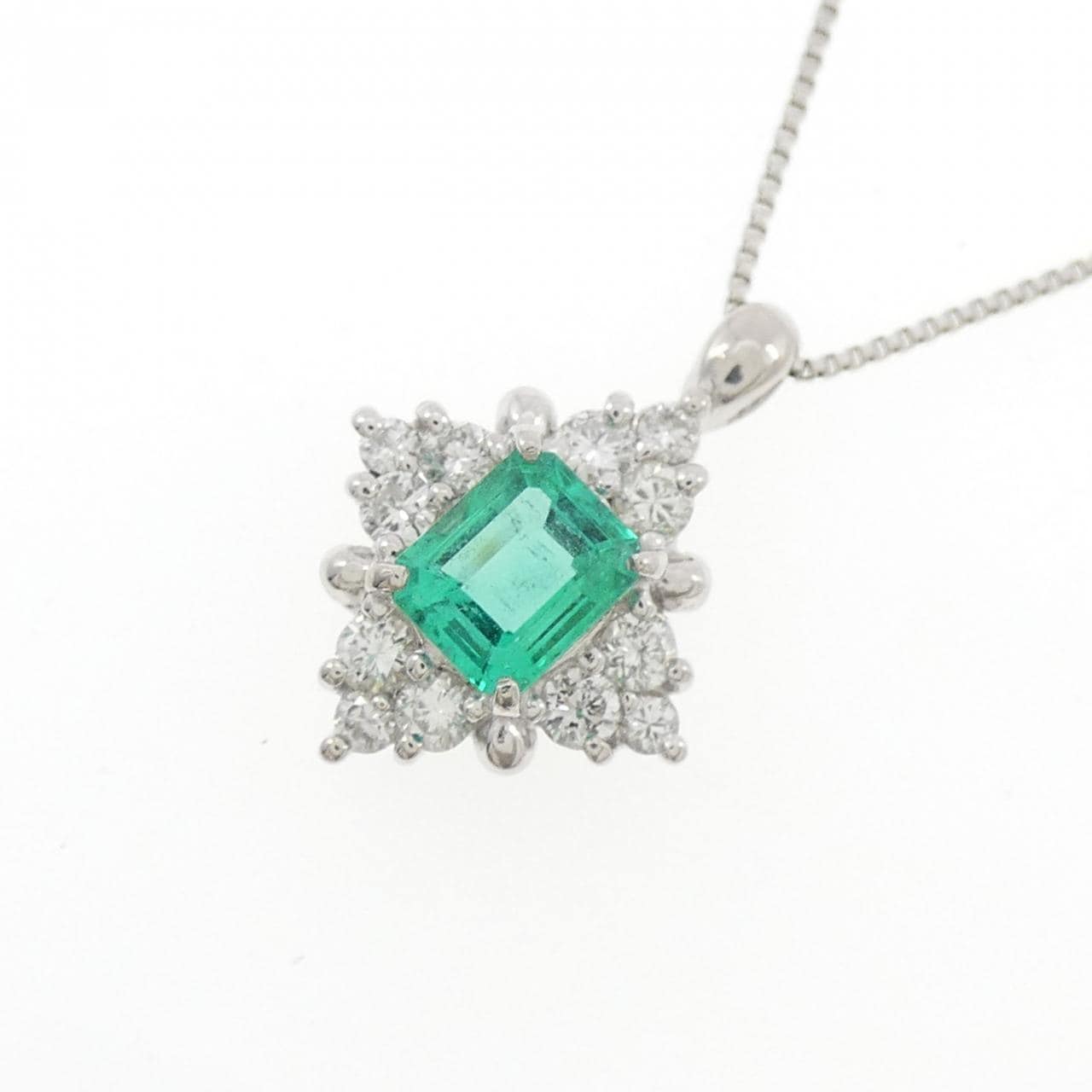 PT900/PT850 エメラルド ネックレス 0.38CT
