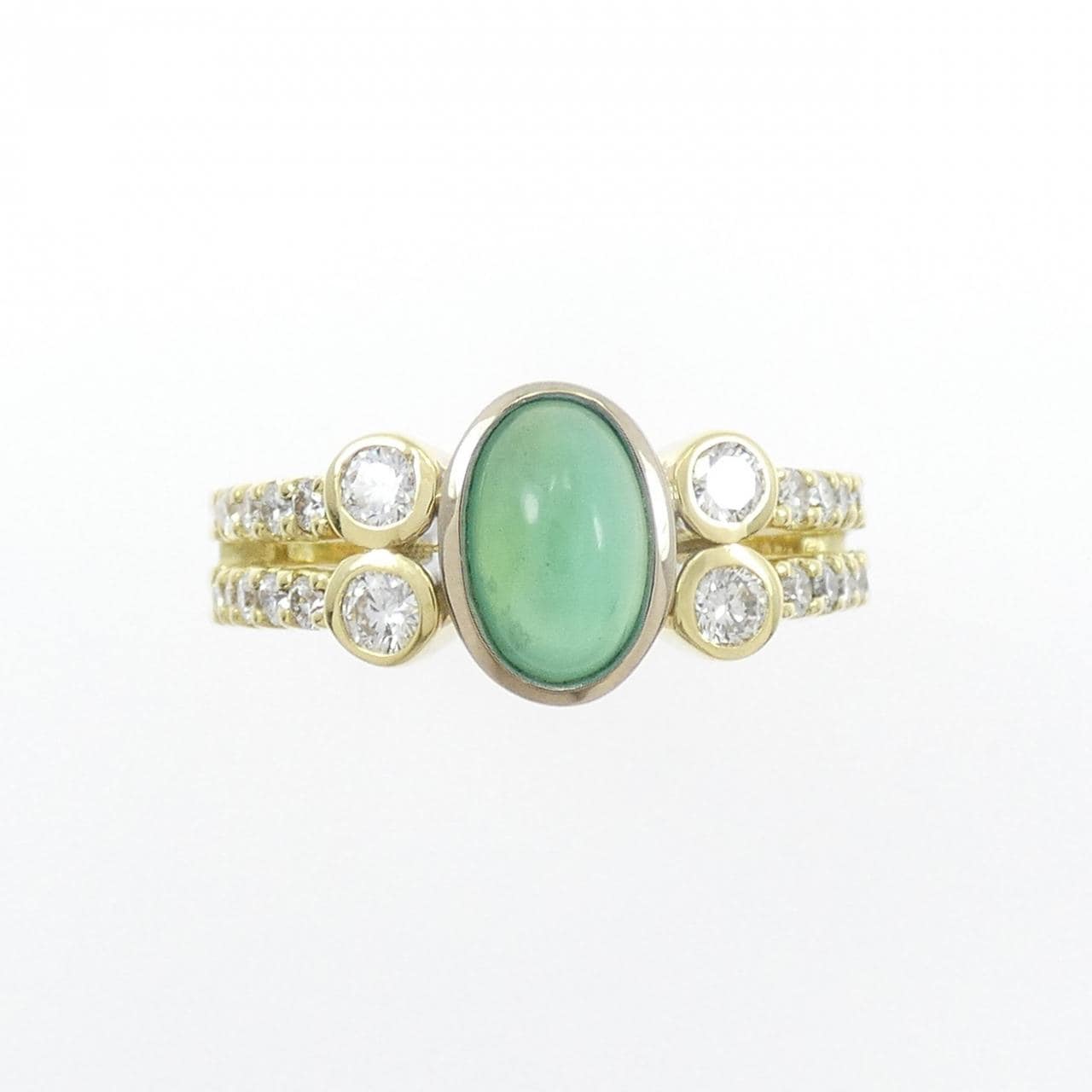 K18YG/K18WG オパール リング 0.90CT