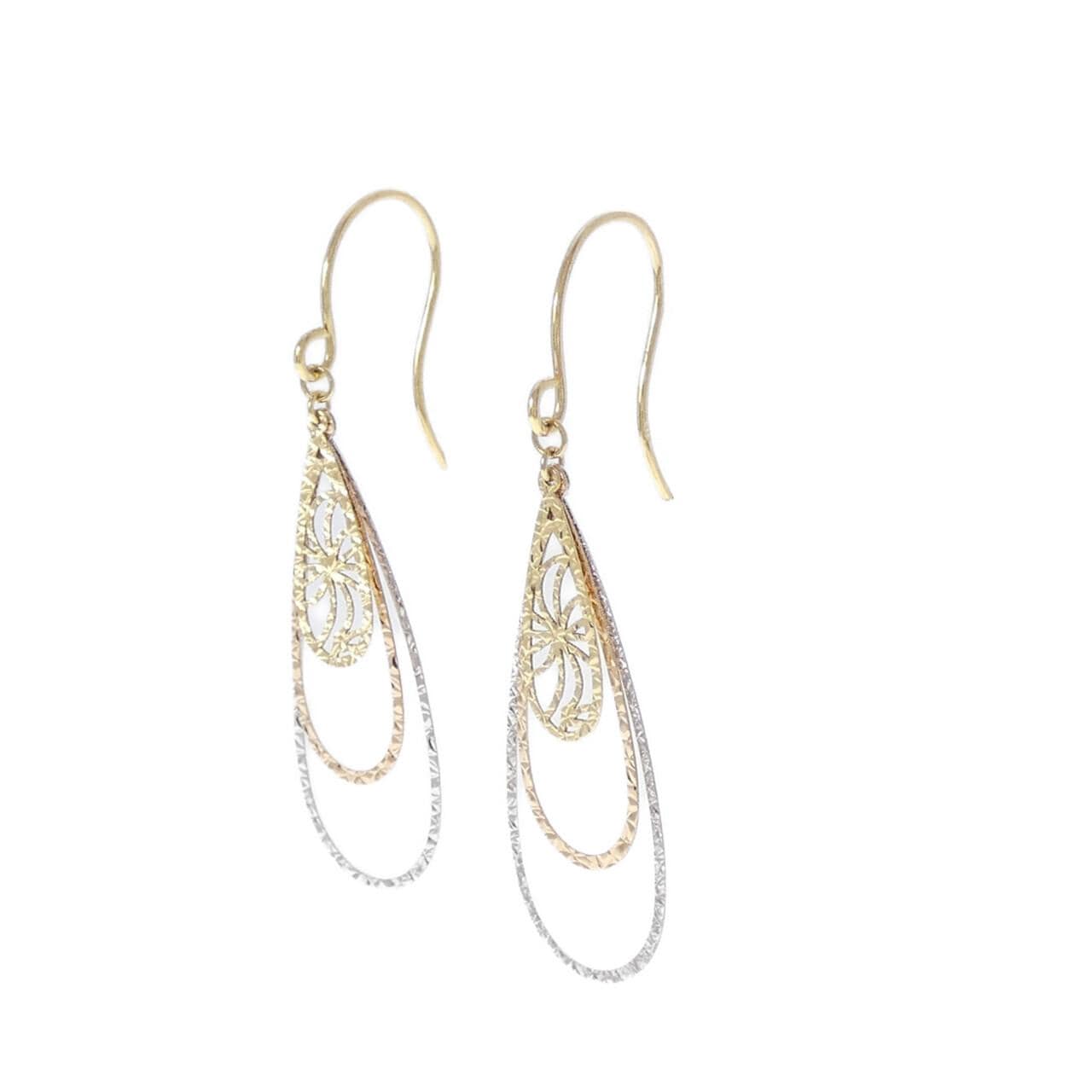 K18スリーカラー ピアス