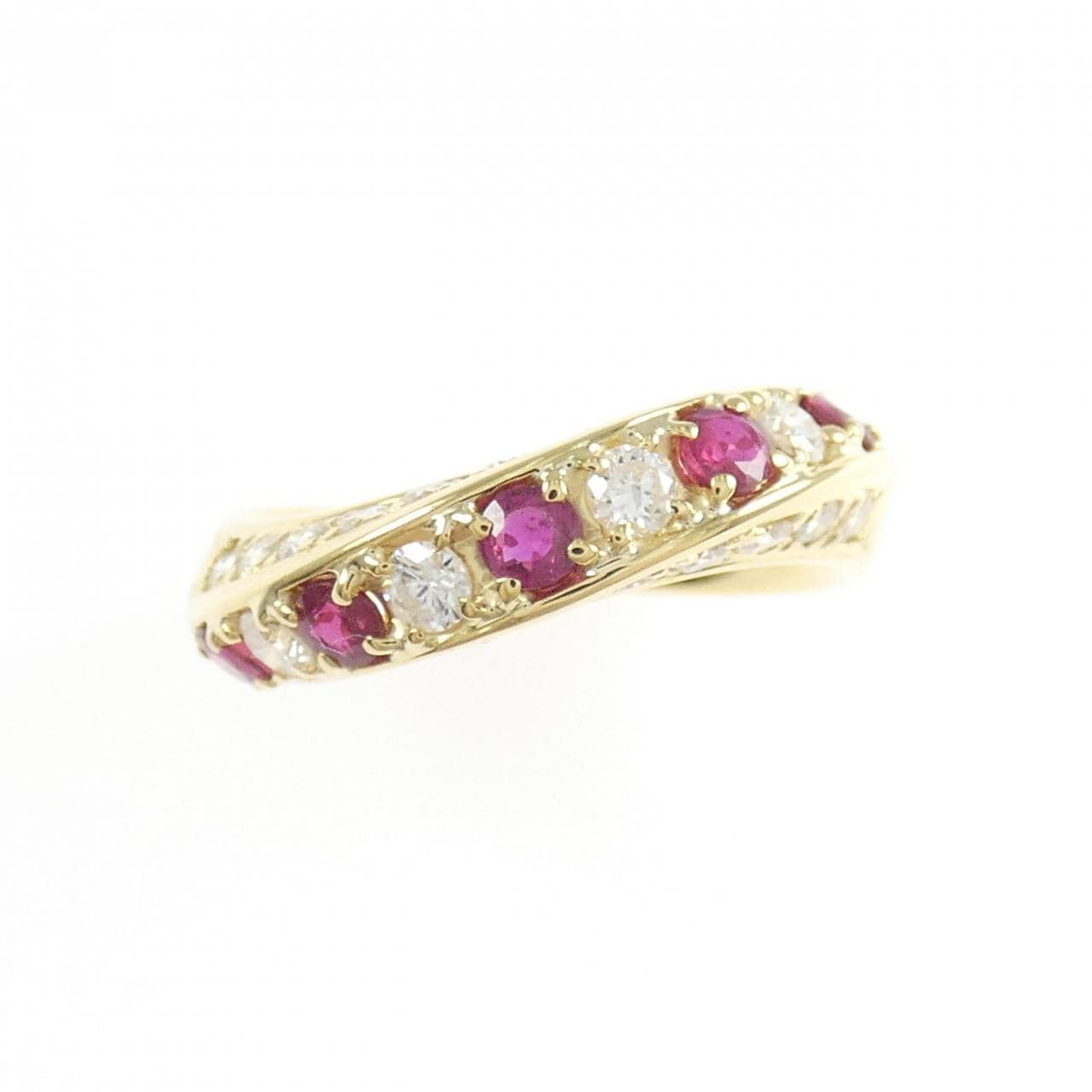 K18YG ルビー リング 0.45CT