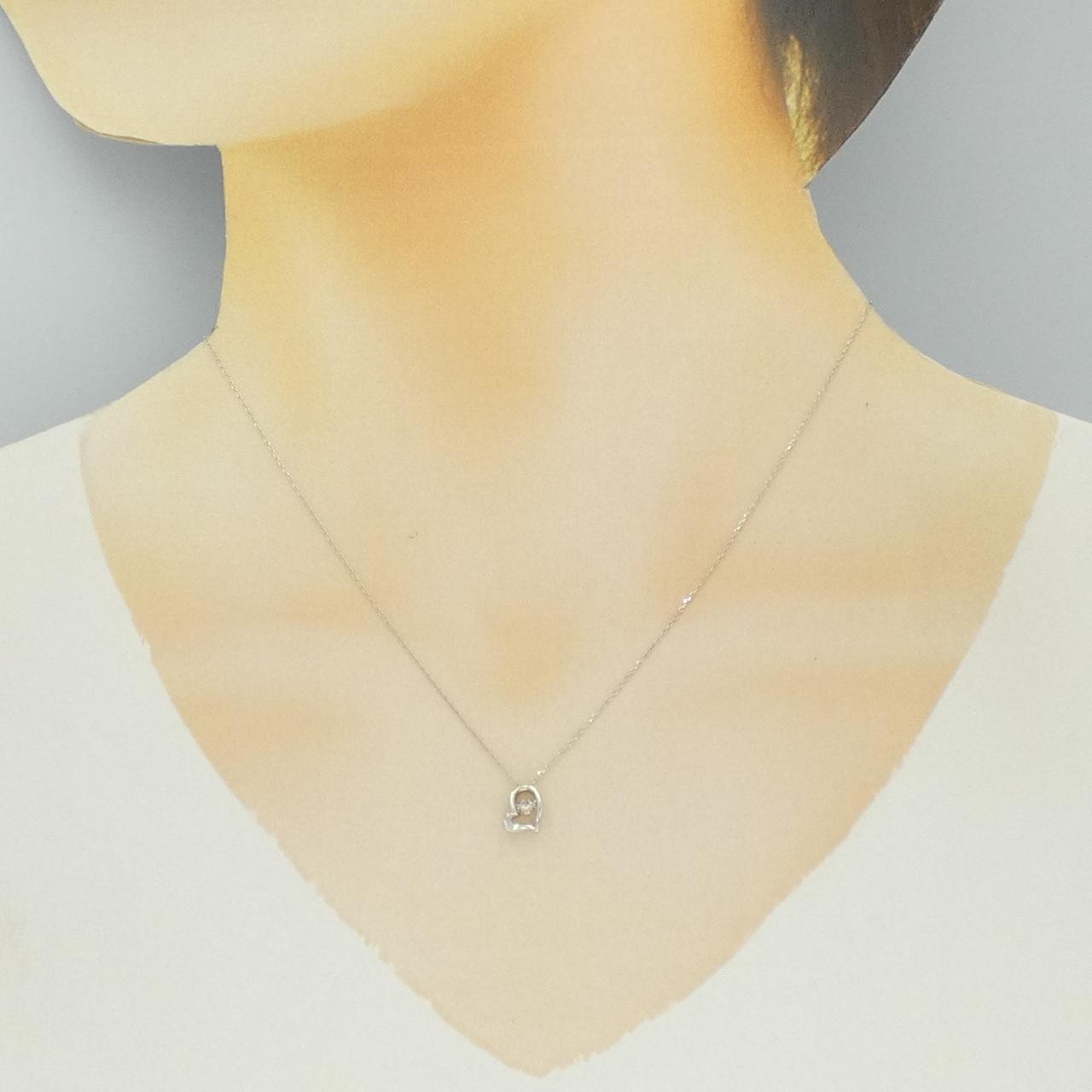 コメ兵｜K18WG ハート ダイヤモンド ネックレス 0.05CT｜ジュエリー 