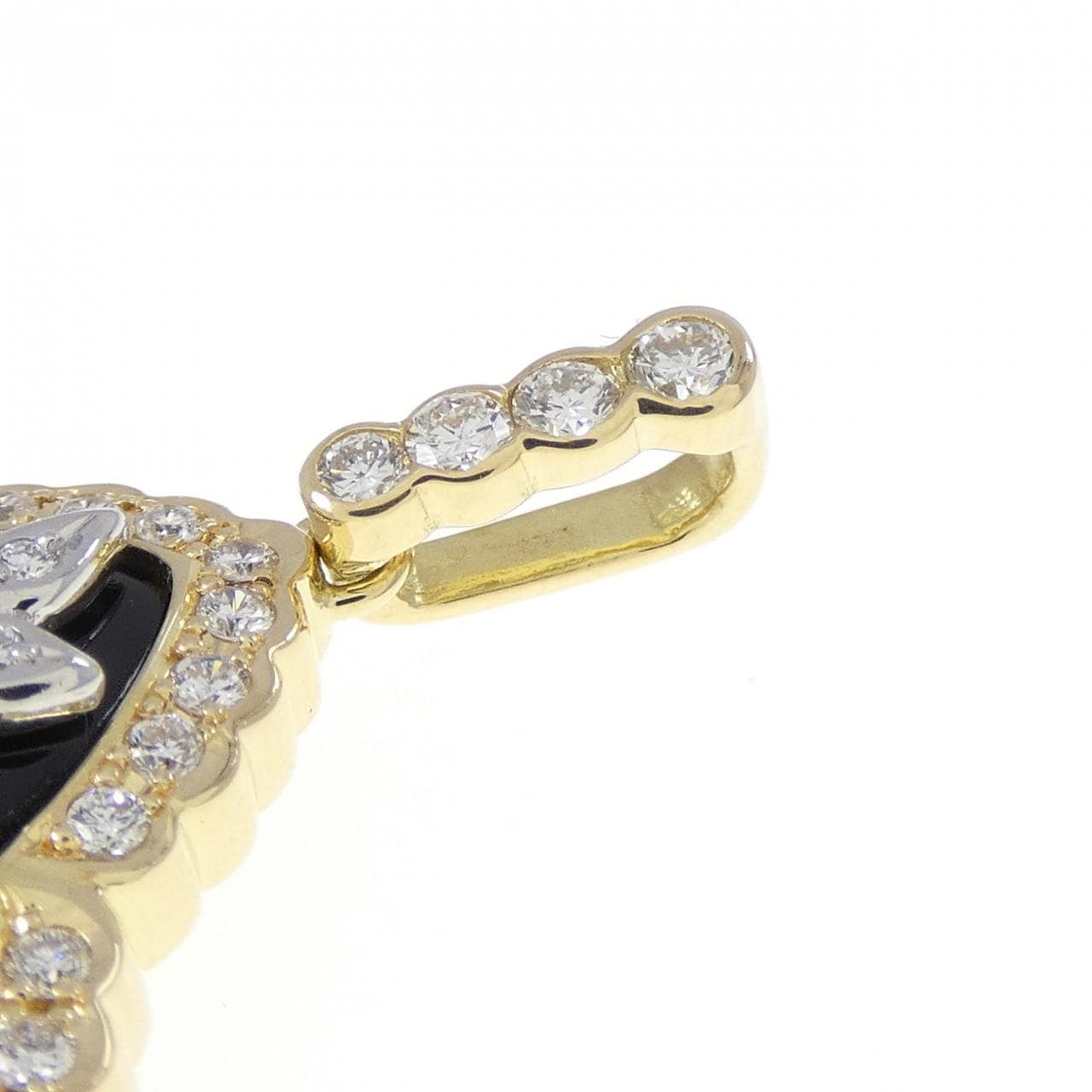 K18YG/PT900 オニキス ペンダント