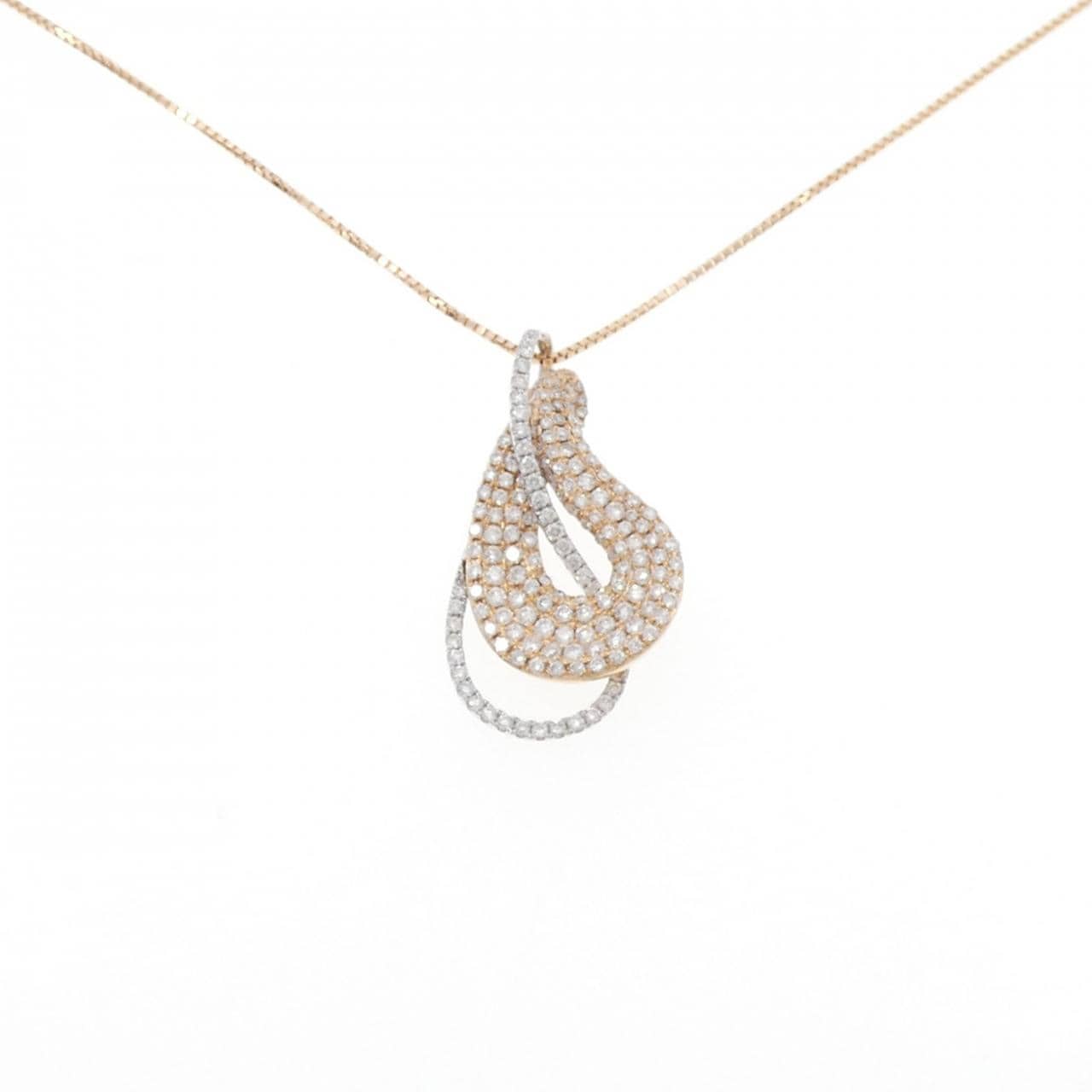 K18WG/K18PG ダイヤモンド ネックレス 0.77CT
