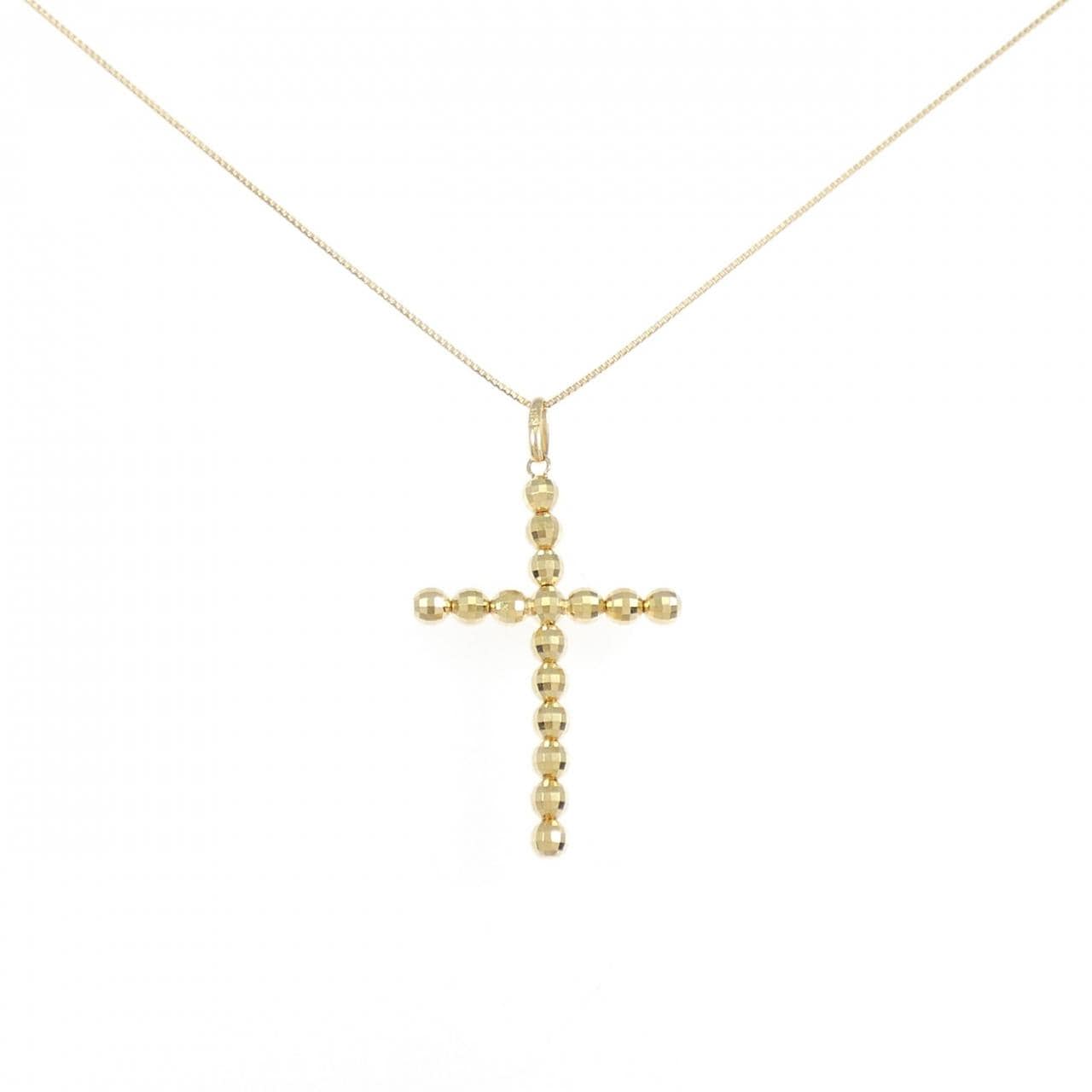 K18YG cross necklace